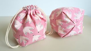 How to Sew a Lined Drawstring Bag with Boxed Bottom StepbyStep Tutorial [upl. by Saqaw]