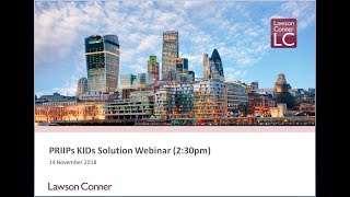 PRIIPs KIDs Solution Webinar  Lawson Conner [upl. by Odarbil]