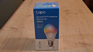 Unboxing Lâmpada WiFi Smart Inteligente Multicolorida RGB TPLink Tapo L530E 806 lúmens 8W  60W [upl. by Cindi]