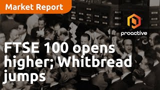 FTSE 100 opens higher Whitbread jumps on solid first quarter  Market Report [upl. by Kreindler968]