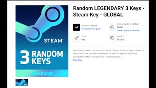 Opening 3 Random LEGENDARY Steam game keys [upl. by Watkins737]