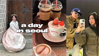 s5 vlog❄️wearing hanbok korean street food and cute cafe feat kyan [upl. by Sivad]