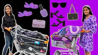 Shopping Only Purple and Black Things in 10 minutes Challenge  aman dancer real [upl. by Kevyn362]