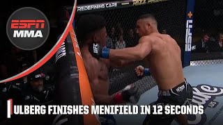 Carlos Ulberg knocks out Alonzo Menifield in 12 SECONDS  ESPN MMA [upl. by Oknuj]