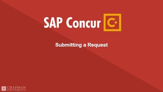 Concur  Submitting a Request [upl. by Tremann]