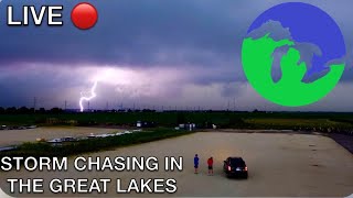 LIVE STORM CHASE MODE in the Great Lakes [upl. by Llatsyrc]