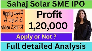 Sahaj Solar IPO  Sahaj Solar IPO Review  Sahaj Solar IPO GMP I Sahaj Solar I Sahaj [upl. by Pippo766]