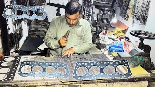 HandmadeMaking of 4 Cylinder Engine Head Gasket for Industrial GeneratorStart to Finish [upl. by Matthews]