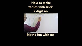 How to make table  2 digit numbersshortsforyoumaths table [upl. by Alegnave]