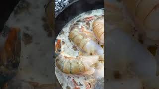 Massive Shrimp Scampi  Over The Fire Cooking by Derek Wolf [upl. by Lietman]