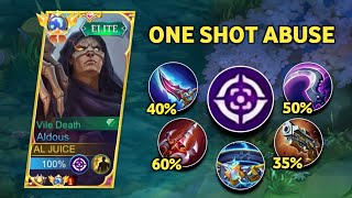 NEW ALDOUS PERFECT BUILD AND EMBLEM 2023 The best one shot abuse in mobile legends [upl. by Haidebez]