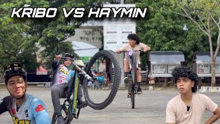 SERU KRIBO VS HAYMIN Adu Ngangkat Sepeda [upl. by Aloise]