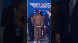 Captain Ibrahim Traore Of Burkina Faso Arrives At Africa Russia Summit In Full Military Gear [upl. by Roscoe]