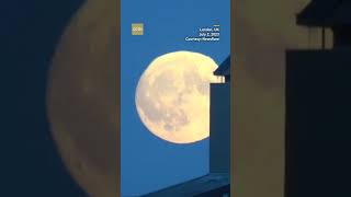 First supermoon of 2023 ascends above UK [upl. by Charleen]