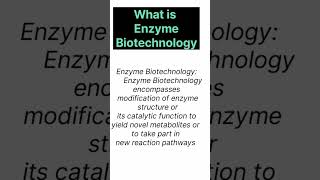 What is enzyme Biotechnology [upl. by Regine607]