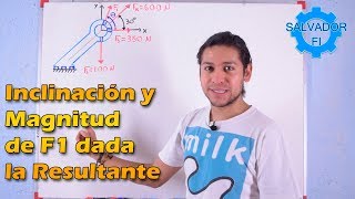 Magnitud y Dirección de una Fuerza dada la Resultante  Salvador FI [upl. by Suixela]