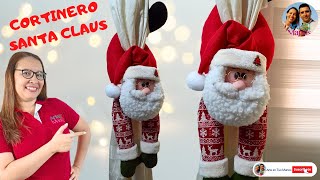 🔴Cómo Hacer CORTINEROS NAVIDEÑOS  Sujetador Santa Claus Tutorial Con Arte en Tus Manos [upl. by Allbee690]