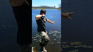 Karate Kid Training w Slingshot for Airboat Fishing catapult bowfishing fishing [upl. by Asenab]