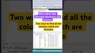 How to find all the all the nullable columns in SQL Table coding shorts sql sqlqueries [upl. by Stalk]