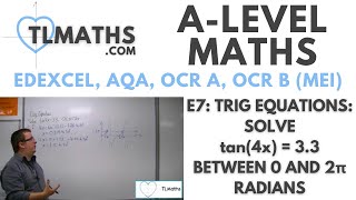 ALevel Maths E732 Trig Equations Solve tan4x  33 between 0 and 2π radians [upl. by Ahsuatal215]