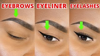 How to do YOUR Eyebrows Eyeliner and Lashes Perfectly [upl. by Namhar]