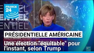 Présidentielle américaine  une élection quotéquitablequot pour linstant selon Trump • FRANCE 24 [upl. by Yrome493]