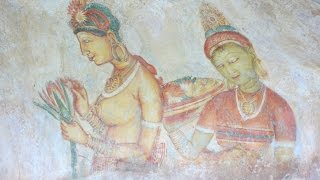 Sri Lanka Sigiriya Lion rock  frescoes paintings [upl. by Ladnek]