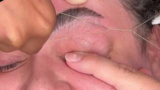 Eyebrow Threading Oddly Satisfying [upl. by Julianna]