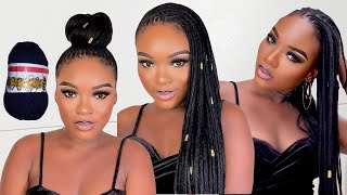 Amazing 🤩 From Yarn to knotless braids to locs wow 😱 how to make knotless braids with Yarn [upl. by Shannah]