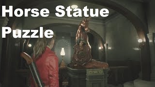 Resident Evil 2 Remake Claire 2nd Run  Horse Statue Puzzle [upl. by Maice552]