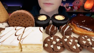 ASMR Chocolate Covered Cheesecake Ice Cream Sandwich Napoleon Pastry Chocolate Cake Cookie Donut [upl. by Avuha369]