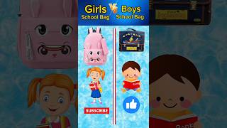 Girls school bag VS Boys school bag facts shorts ytshorts [upl. by Matejka]