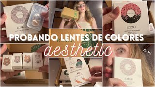 PROBANDO LENTES DE COLORES ✨👀 ICOICE HAUL amp TRY ON I [upl. by Anaig641]