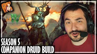 KRIPP’S COMPANION DRUID BUILD GUIDE Season 5  Diablo 4 [upl. by Anaiuq]