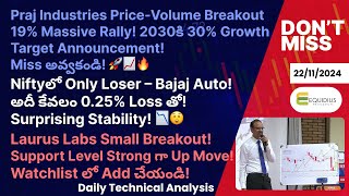 Praj Industries PriceVolume Breakout 19 Massive Rally 2030కి 30 Growth Target Announcement [upl. by Aeet343]