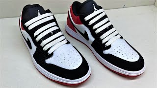 How To Lace NIKE AIR JORDAN 1 Style How to tie shoelaces Shoes lace styles shorts viral diy [upl. by Farley]