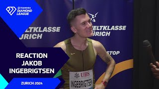 2024 Zurich Interview With Jakob Ingebrigtsen mens 1500m  Wanda Diamond League [upl. by Lehar]