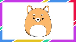 Shiba Inu  Squishmallows Cartoon Drawing [upl. by Pfister]