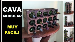 CAVA MODULAR para VINOS de madera  BOTELLERO FACIL DE HACER [upl. by Sherwood]