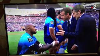 Nadolo shows French President Macron respect the Fijian way [upl. by Mikihisa]