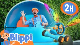 Racing the Blippi Mobile IN REAL LIFE 2 Hours of Car Videos for Kids [upl. by Yrahk480]