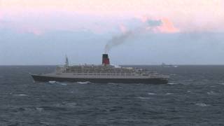 QE2s final transatlantic crossing early evening [upl. by Osnohpla]