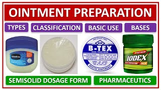 OINTMENT PREPARATION TYPES OF OINTMENTS BASIC USE CLASSIFICATION BASES SEMISOLID DOSAGE FORM [upl. by Johnette]