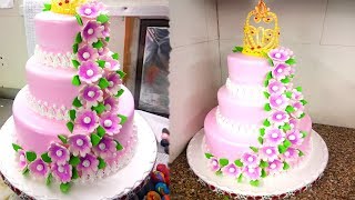 How To Make Rose Cake  Rose Cake Designs  Birthday Flowers Cake [upl. by Oinota]