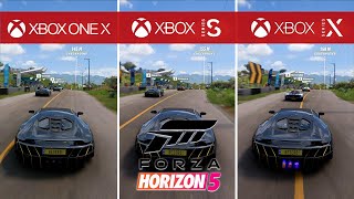 Forza Horizon 5 Comparison  Xbox Series X vs Xbox Series S vs Xbox One X vs Xbox One S [upl. by Nayab764]