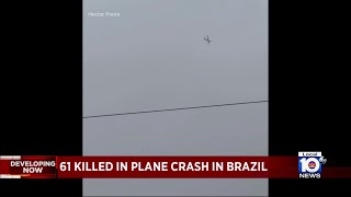 Chilling videos show passenger plane in free fall from sky in Brazil [upl. by Akeimat608]