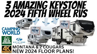 3 New 2024 Fifth Wheel Floor Plans from Keystone RV displayed by Camping World [upl. by Anne-Corinne]