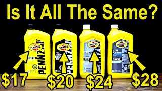 Are They All The Same Motor Oil Lets Settle This Four Levels of Pennzoil Motor Oil Compared [upl. by Maguire277]