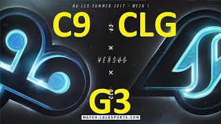 C9 vs CLG Game 3 Highlights 2017 NALCS SUMMER SPLIT WEEK 1 DAY 1 [upl. by Sayres]