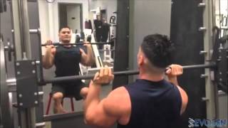 IFBB Pro Jeremy Buendia Quick Tip Smith Machine Shoulder Press [upl. by Oinotla]